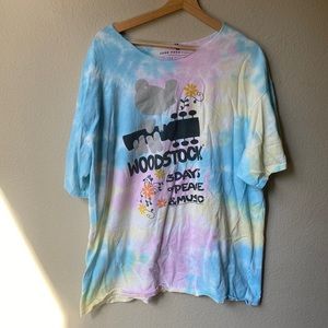 Pastel tye dye Woodstock tshirt
